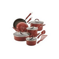 Cranberry Red Cucina 12-Piece Porcelain Cookware Set